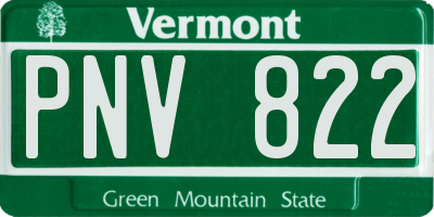 VT license plate PNV822