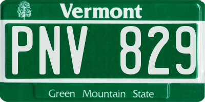 VT license plate PNV829