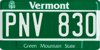 VT license plate PNV830