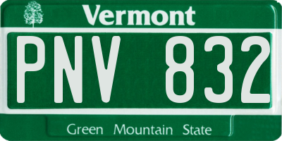 VT license plate PNV832