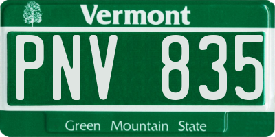 VT license plate PNV835