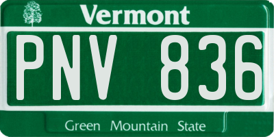 VT license plate PNV836