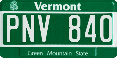VT license plate PNV840