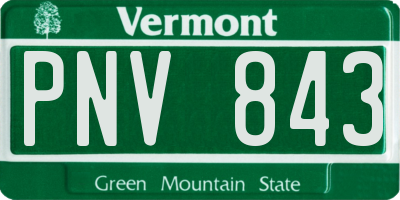 VT license plate PNV843