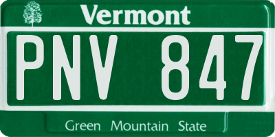VT license plate PNV847