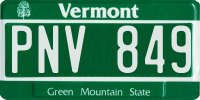 VT license plate PNV849