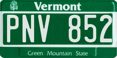 VT license plate PNV852