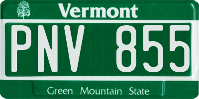VT license plate PNV855