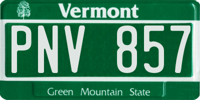 VT license plate PNV857