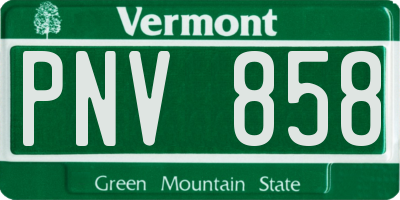 VT license plate PNV858