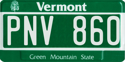 VT license plate PNV860
