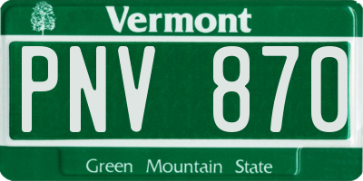 VT license plate PNV870