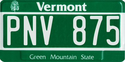VT license plate PNV875