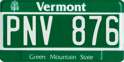 VT license plate PNV876