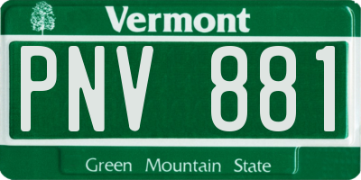 VT license plate PNV881
