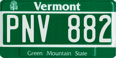 VT license plate PNV882