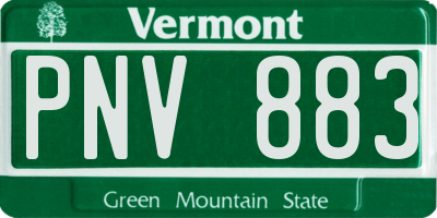 VT license plate PNV883