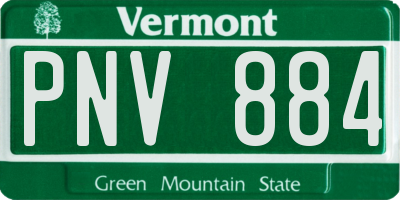 VT license plate PNV884