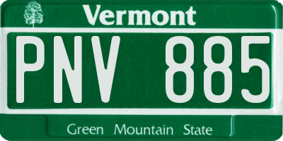 VT license plate PNV885