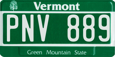 VT license plate PNV889