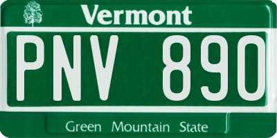 VT license plate PNV890