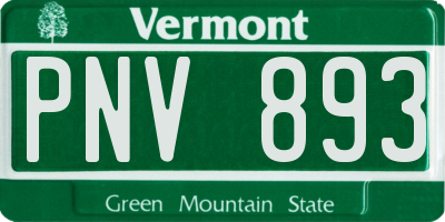 VT license plate PNV893