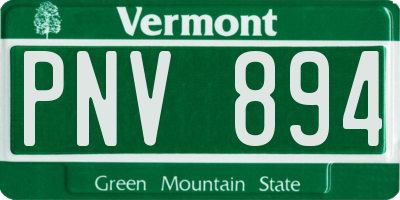VT license plate PNV894