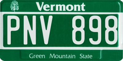 VT license plate PNV898