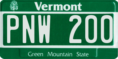 VT license plate PNW200