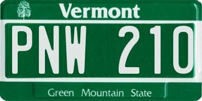 VT license plate PNW210