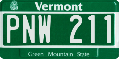 VT license plate PNW211