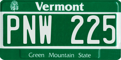 VT license plate PNW225