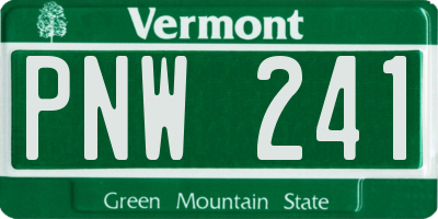 VT license plate PNW241