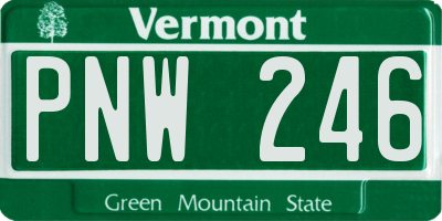 VT license plate PNW246
