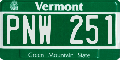 VT license plate PNW251