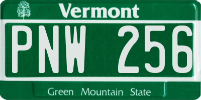 VT license plate PNW256
