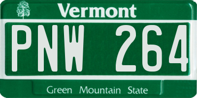 VT license plate PNW264