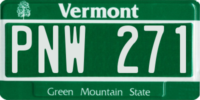 VT license plate PNW271