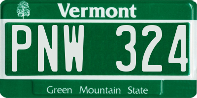 VT license plate PNW324