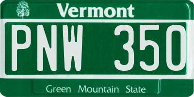 VT license plate PNW350