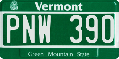 VT license plate PNW390