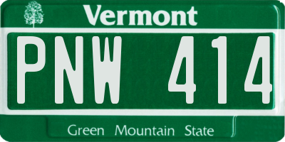 VT license plate PNW414