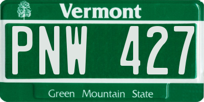 VT license plate PNW427