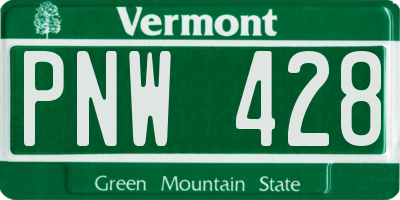 VT license plate PNW428