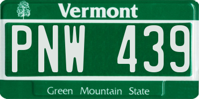VT license plate PNW439