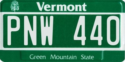VT license plate PNW440