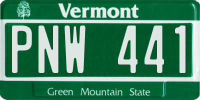 VT license plate PNW441