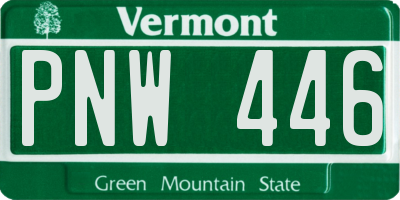 VT license plate PNW446