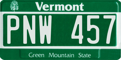 VT license plate PNW457
