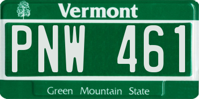 VT license plate PNW461